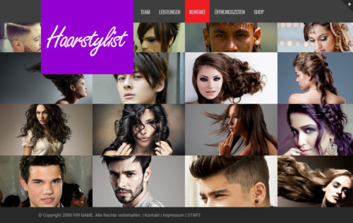 Internetseite für Hairstyling, Salon, friseur, coiffeur 2